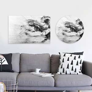 Abstract Gray <b>Smoke</b> Canvas Print: Modern Minimalist Wall Art,TEMPERED <b>GLASS</b> ART - Product Image 1