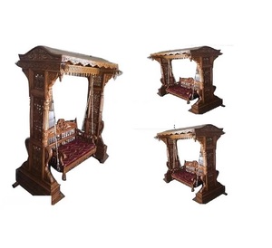 Columpio de madera de teca tallado a mano/Jhula para el hogar Columpios de Interior de calidad premium únicos Columpio de madera de teca india tradicional para el hogar de EE. UU. - Product Image 1