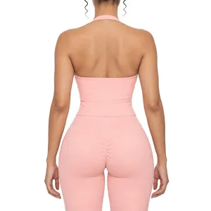 Débardeur de yoga respirant et froncé pour femme - Vêtement de fitness léger et uni - Product Image 5