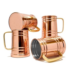 Tasses à mules de Moscou en cuivre martelées utilisées pour les boissons et jus sains à usage domestique - Product Image 1