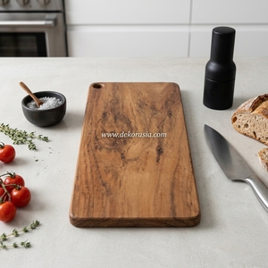 Planche à découper en bois faite à la main Ustensiles de cuisine Planche à découper en bois pour hacher, trancher et servir - Product Image 5