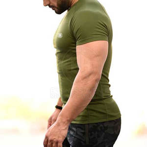 เสื้อยืดออกกำลังกายสตรีทแวร์ดีไซน์ล่าสุด ราคาขายส่ง ผลิตจากโรงงาน เสื้อยืดออกกำลังกายสำหรับผู้ชาย - Product Image 4