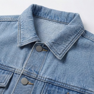 Veste en jean classique pour femme en coton brut, couleur personnalisable, respirante, avec taille ajustable et boutons, style décontracté chic - Product Image 4