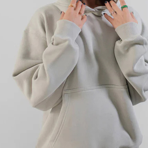 Sudadera con capucha de gran tamaño con hombros caídos para mujer más vendida, ropa de invierno de moda con logotipo frontal a bajo precio - Product Image 6