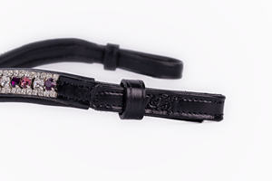 Bandeau de Cheval en Cuir Léger de Haute Qualité, Différentes Couleurs, Cristaux Élégants, Produits Équestres EQUIHAWK MVE-BB-26 - Product Image 6