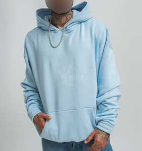 Sweat à capuche surdimensionné 100% coton pour hommes personnalisé de haute qualité Streetwear 500 GSM lourd longue longueur pour bouffée impression hiver plaine - Product Image 6