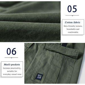 Pantalones cortos Cargo Jogger para hombre de alta calidad con LOGOTIPO personalizado Verano Casual 100% Algodón Camuflaje Pantalones cortos Multi bolsillo Patrón sólido - Product Image 5