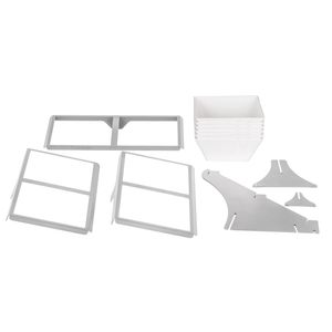 Étagère / Meuble buffet - Structure en métal - Blanc - Carré - Hauteur : 415 mm - incl. 6 bols en mélamine 240x240mm - avec 3 étagères - Product Image 4