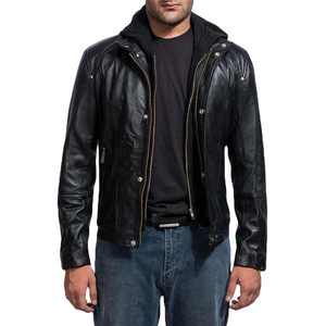 Chaqueta de cuero transpirable para hombre, chaqueta de cuero de otoño/invierno para hombre, chaqueta clásica para motocicleta para hombre al aire libre - Product Image 5