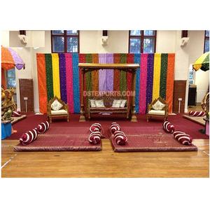 Décoration de scène pour événements musulmans, toile de fond scintillante colorée en fibre de verre légère, taille et couleur personnalisables pour mariage - Product Image 1