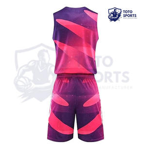 Tenue de basketball professionnelle respirante, légère, confortable, sans manches, nouveau design coloré, meilleur service - Product Image 3