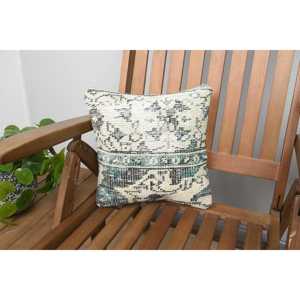 Luxury 18x18 Beige Kilim <b>Patchwork</b> Wool Pillow 12x12 Inch Rustic Floral Print <b>Throw</b> Pillow for Bedding Floor Portable Woven - Product Image 1