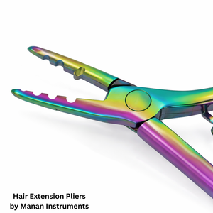High Quality Stainless Steel Rainbow <b>Hair</b> <b>Extension</b> Pliers with 2 Holes Multi-Functional Tool for <b>Micro</b> <b>Ring</b> Removal - Product Image 4