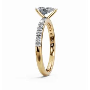 Bague solitaire élégante en diamant de laboratoire en forme de poire, 0,573 ct, or 9 carats, 14 carats, 18 carats, fournisseur OEM en gros - Product Image 2