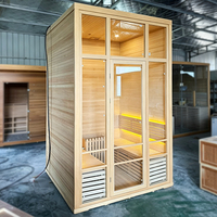 Cabina de Sauna Inteligente con Infrarrojos, de Madera, para el Hogar, para Relajación en Interiores, con Altavoz Bluetooth