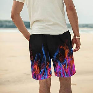 Short de plage à séchage rapide personnalisé pour hommes 100% maillot de bain en coton avec impression par sublimation vêtements de plage - Product Image 5