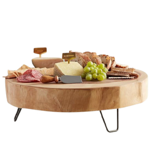 <b>Butterfly</b> Design <b>Wooden</b> Food Serving Platters Tabletop Birthday Decorative Brown Wood Serving Platters Home Use - Product Image 3