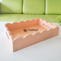 Plateau de service décoratif de luxe en bois MDF moderne, artisanal et mobile, de qualité supérieure Tradebyd, idéal pour les cadeaux et la maison