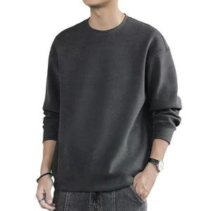Sudaderas con capucha de lona ligera básica para hombre con hombros caídos holgados sudaderas con capucha de impresión Digital de invierno teñidas lisas - Product Image 4