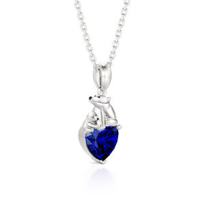 Collier en argent sterling Jeulia Snuggles en forme de cœur d'ours polaire pour mère et bébé - Product Image 2