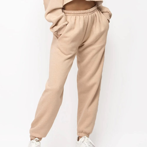320 GSM Cotton Fleece Heavy <b>Weight</b> High Quality Joggers Pants <b>Ladies</b> Wholesale Embroidery Logo Loose Fit Female Women - Product Image 6