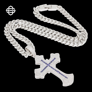 จี้ไม้กางเขนประดับเพชร CZ สไตล์ราชวงศ์หรูหราเครื่องประดับฮิปฮอปทางศาสนาสุดหรู - Product Image 6