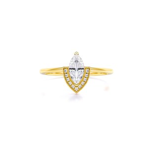 Anillo de diamantes de moissanita de corte Marquesa chapado en oro rosa Original elegante joyería de compromiso de plata 925 para fiesta de bodas - Product Image 4