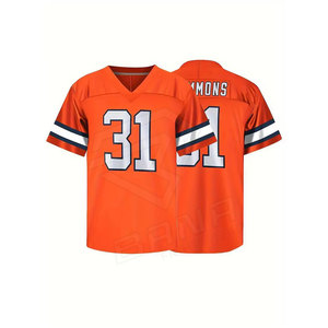 Maillot de football américain personnalisé de haute qualité broderie sergé col en V à manches courtes respirant et grande taille pour la saison estivale - Product Image 6