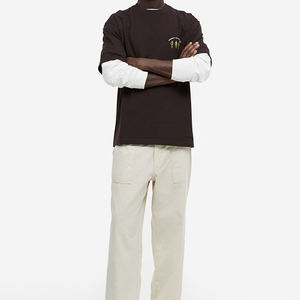 Nuevo estilo personalizado de alta calidad 100% algodón diseño de impresión casual manga corta fresco camiseta suelta hombre - Product Image 2