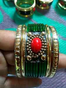 Custom Made Brass Bangle Set Multi <b>Colour</b> Agate Inlay Bezel Setting Cuff Bracelet Other Plating Women's Vintage Ethnic Statement - Product Image 4