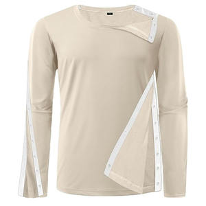 Vêtement médical de réadaptation en jersey de coton de qualité supérieure pour patients hospitaliers, t-shirt unisexe à manches longues, logo personnalisé - Product Image 1