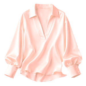 Blusa de Satén de Seda para Mujer, Holgada, con Botones, Color Sólido, Elegante, Informal, para Oficina, Manga Larga, Antiarrugas, Transpirable, Teñido Liso, OEM - Product Image 5