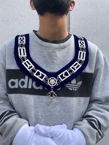 เครื่องประดับพิธีกรรมเมสัน ผ้ากันเปื้อนสีน้ำเงิน โซ่ คาลลอร์&ถุงมือ-JEWEL-HSE - Product Image 3