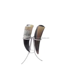 Cuerno Vikingo Medieval para Beber, Cuerno de Búfalo con Ágata y Soporte, Última Llegada, Mejor Calidad - Product Image 4