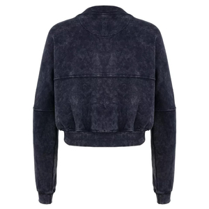 Survêtement avec fermeture éclair et lavage à l'acide pour femmes Bomber Jacket Straight Leg Jogger 2Pc Outfit Jogging Fitness Sweat Suit - Product Image 5