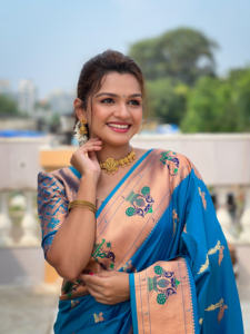 ส่าหรีผ้าไหมที่สวยงามกับการออกแบบการิทอ zari - Product Image 2