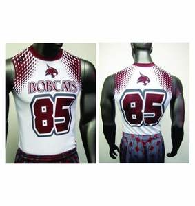 Uniformes de football américain de haute qualité, maillots de compression personnalisés 7v7, panneaux respirants extensibles, grandes tailles, 100% polyester, séchage rapide - Product Image 1