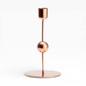 Candelabro de Metal Color Oro Rosa con Detalle de Bola Decorativa y Base Redonda para Decoración Moderna de Lujo - Product Image 1