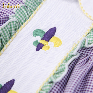 Vestido de bebé bordado a mano de caña de caramelo, OEM ODM, personalizado, hecho a mano, fabricante al por mayor, BB2625 - Product Image 5