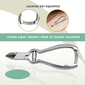 กรรไกรตัดเล็บแบบสองหัวหัวหัวมีใบมีดปลายแหลมทำจากสเตนเลสสตีลสีธรรมชาติพร้อมแพ็ค OEM - Product Image 5