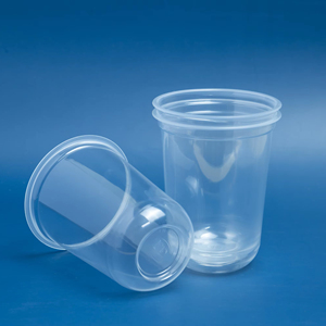 Haute Transparent Meilleure Vente 2025 U Forme Jetable 10oz 12oz 14oz 16oz Transparent PP Tasse En Plastique avec PET PP couvercles Prix Bas - Product Image 1