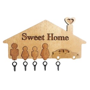 Handmade Wooden Cat <b>Wall</b> <b>Key</b> <b>Holder</b> Decorative <b>Wall</b> Mounted <b>Key</b> Rack With 7 Hooks Perfect Cat Lover Gift For Home Decor - Product Image 2