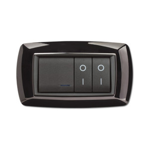 Placca Life Mod. Living Plastica Nero 4 Posti - Product Image 1