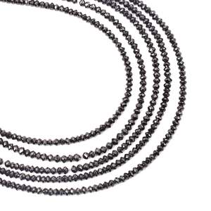 ลูกปัดเพชรดำทรงรอนเดลเหลี่ยมเพชรพลอยขนาด 2.2-3 มม. ชนิดธรรมชาติ - Product Image 1