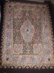 พรมประดับผนังพรมเพชร zardozi ทำด้วยมือแบบทันสมัยปักด้วยหินกึ่งมีค่า zardosi พรมติดผนัง - Product Image 3