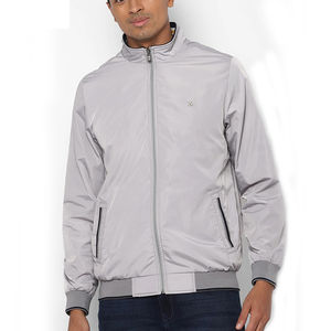 แจ็กเก็ตบอมเบอร์ผ้าซาตินสำหรับผู้ชายเสื้อผ้าแนวสตรีทปักโลโก้แบบลำลองมีซิปปิดสำหรับฤดูหนาว - Product Image 1