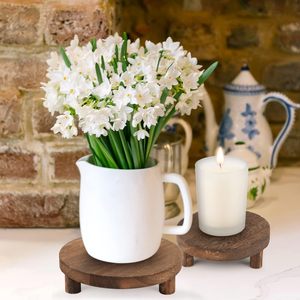 3pcs hiển thị bằng gỗ Riser cho hiển thị, Vòng hiển thị đứng, gỗ Riser bệ đứng cho trang trí nội thất và tổ chức mộc mạc Nâu - Product Image 6