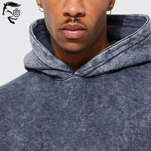 Sweat à capuche en molleton 100% coton délavé à l'acide personnalisé numérique confortable léger doublé d'hiver à capuche en vrac quantité solide - Product Image 2