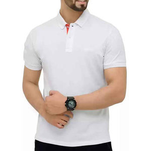 Venta al por mayor 100% algodón de los hombres para los polos logotipo personalizado de talla grande Etiqueta Privada impresa camisetas en blanco patrón sólido antiarrugas - Product Image 4