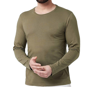 Camiseta de Manga Larga para Hombre, 100% Algodón, Lisa, Personalizable, de Buena Calidad, Diseño Clásico de Manga Larga, Tejida, Transpirable, de Secado Rápido - Product Image 2